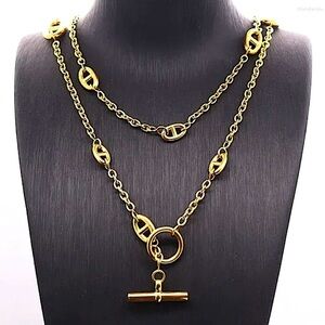 Multilayer Luxury Gold Necklace Pig nose